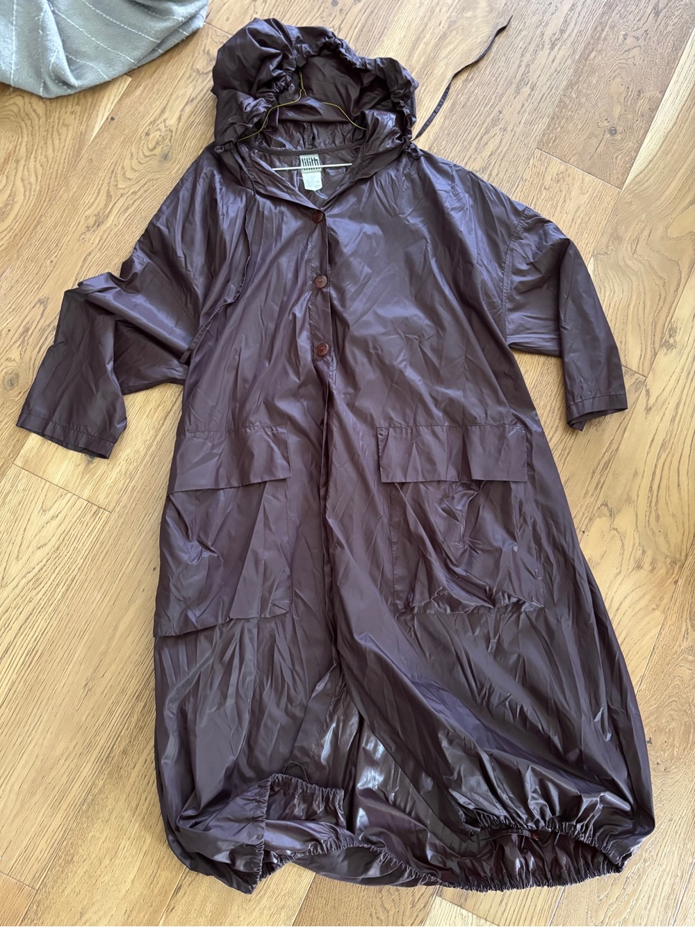 Vintage Lilith made in France avant-garde nylon trench coat brown Large